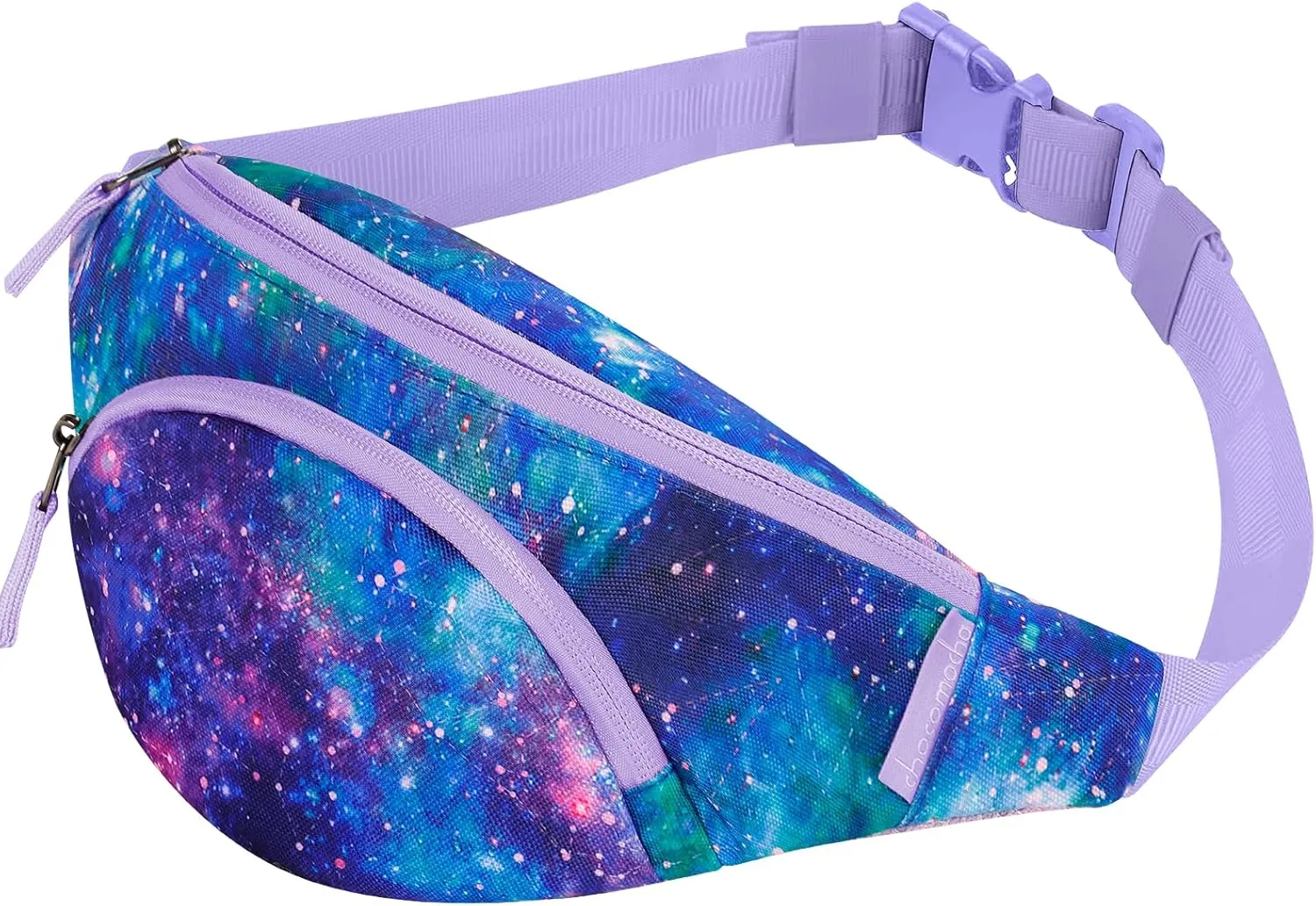 Choco Mocha Kids Fanny Pack for Girls, Toddler Belt Bag 2-4 4-6 Kid Waist Bag Outer for Little Girls age 6-9 8-12 Small Hip Pack (Galaxy-Purple)