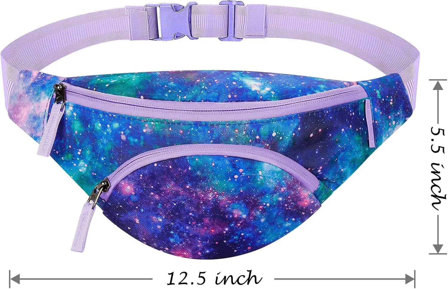 Choco Mocha Kids Fanny Pack for Girls, Toddler Belt Bag 2-4 4-6 Kid Waist Bag Outer for Little Girls age 6-9 8-12 Small Hip Pack (Galaxy-Purple)