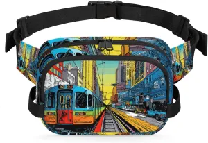 City Railroad Tracks Fanny Pack for Men Women Waist Bag Crossbody Hip Bum Bag Belt Bag for Running Hiking Travel Sports