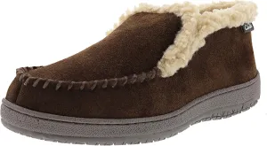 Clarks Brown Suede Moccasin Faux Fur Lining Indoor Outdoor Bootie Slippers (Brown Suede, 8)