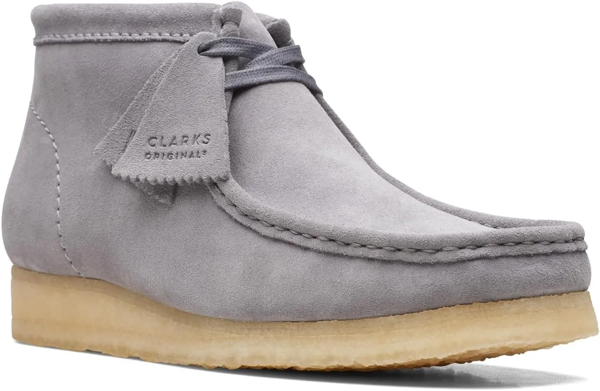 Clarks Mens Wallabee Boot Grey Suede