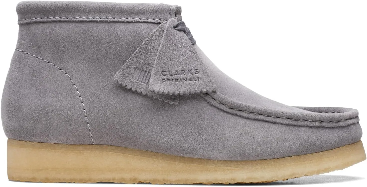 Clarks Mens Wallabee Boot Grey Suede