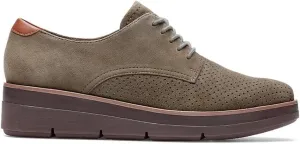 Clarks Shaylin Lace Suede Shoe, 7, Green