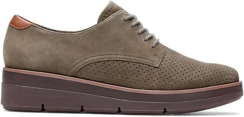 Clarks Shaylin Lace Suede Shoe, 7, Green
