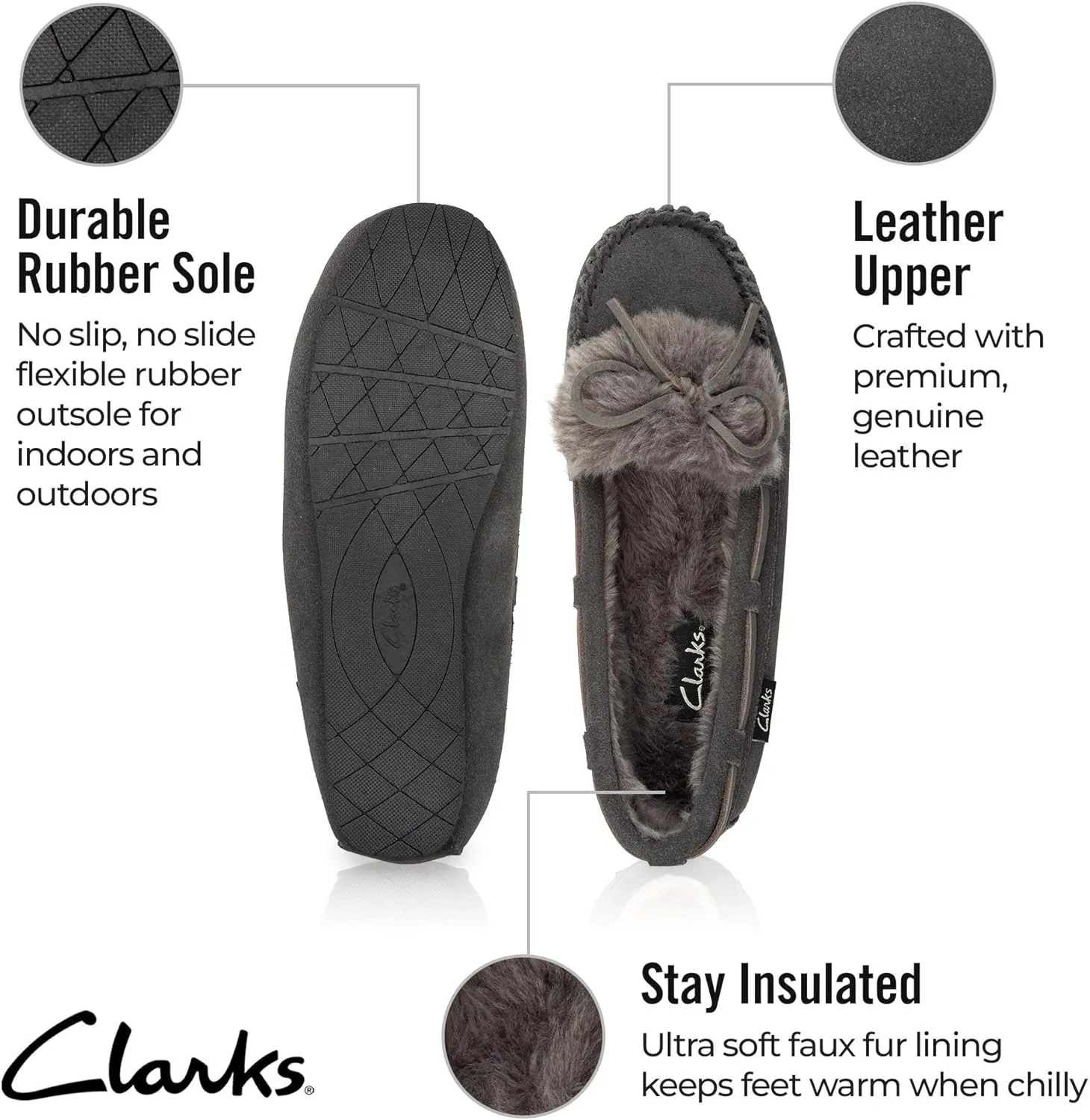 Clarks Women's, Suede Moccasin Slipper