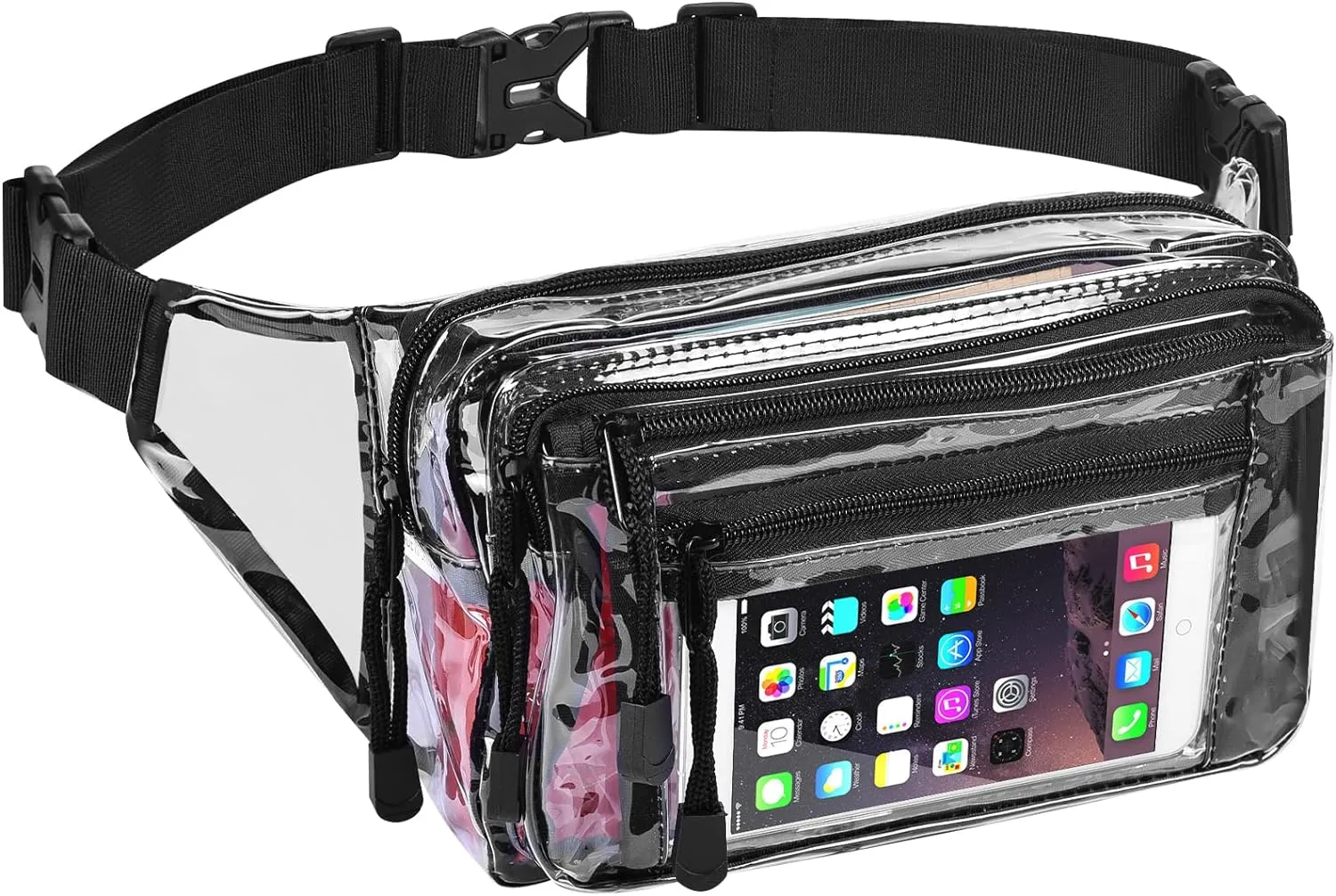 Clear Bag Stadium Approved Large Clear Fanny Pack for Women for Work,Multi-purpose Waist Bag for Travel & Sporting Event