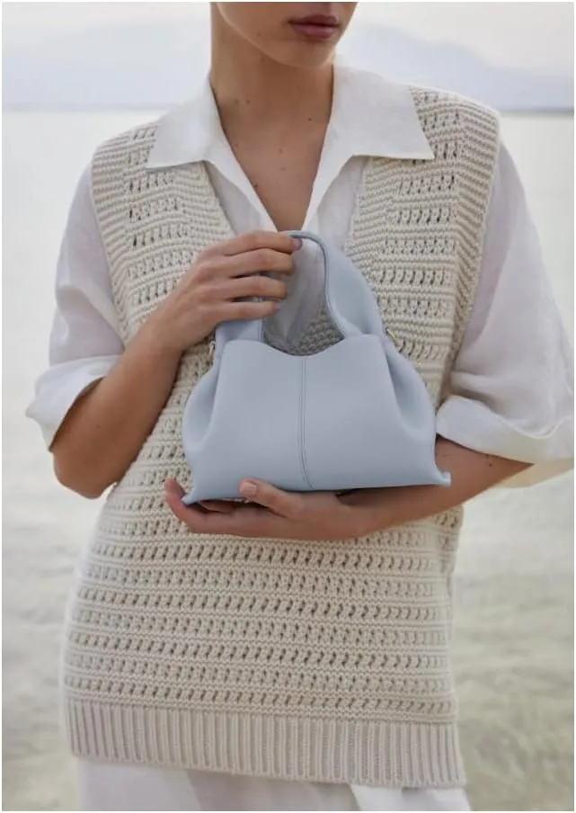 Cloud Shape Handbag and Purse Single Shoulder Crossbody Bag for Women (Blue,Large)
