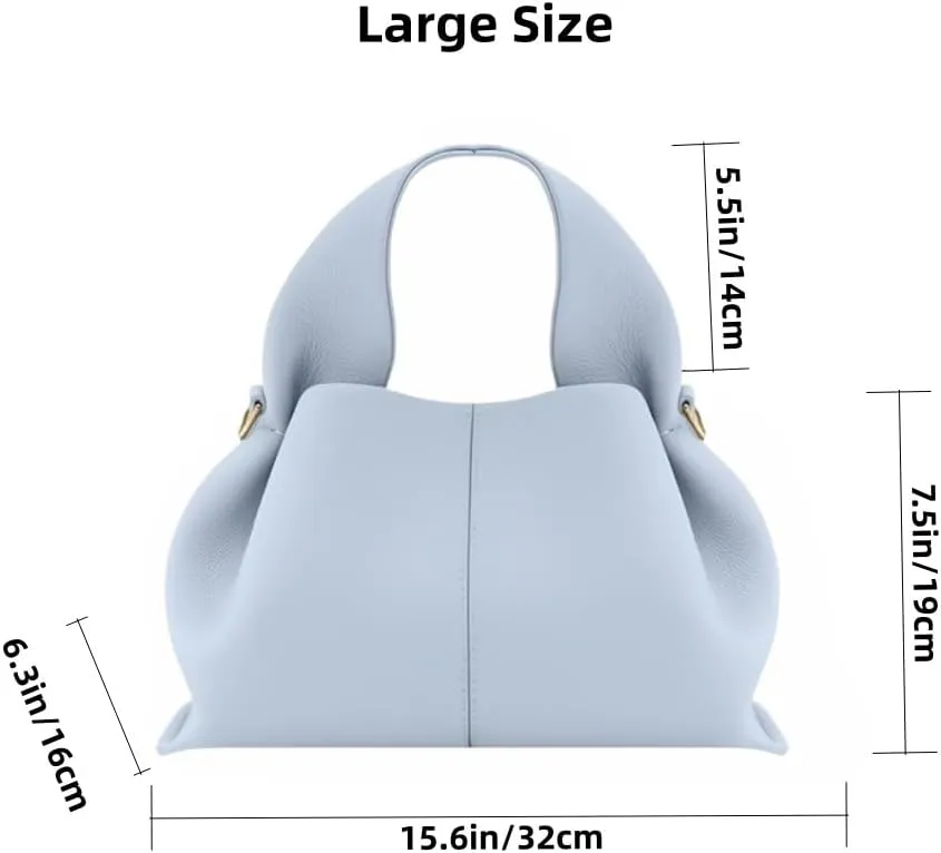 Cloud Shape Handbag and Purse Single Shoulder Crossbody Bag for Women (Blue,Large)