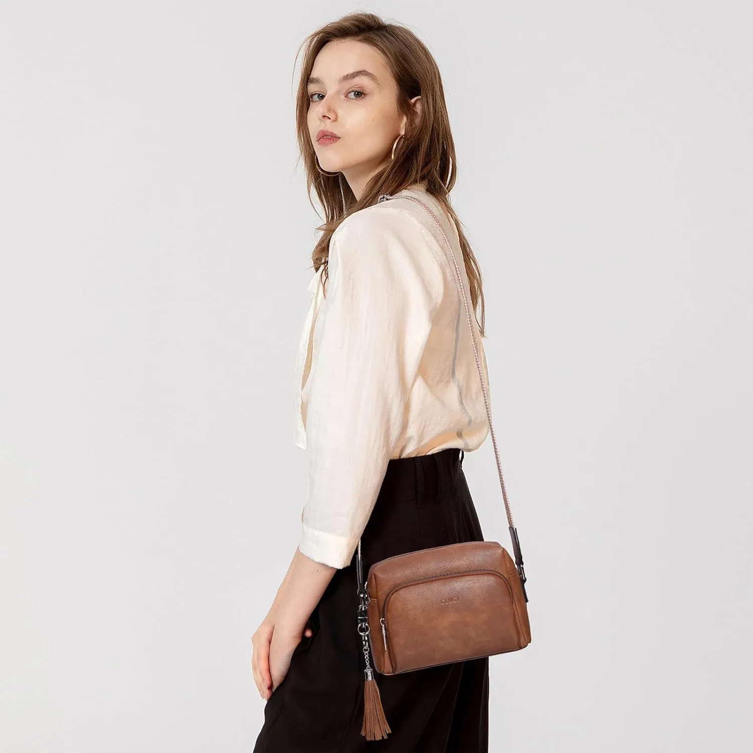 CLUCI Crossbody Bags for Women, Vegan Leather Shoulder Handbags，Purses for Women with Adjustable Wide Strap