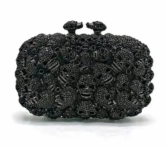 Clutch Crystal Skull Stack Clutch Bag