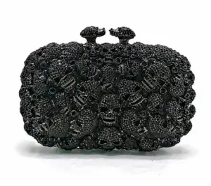 Clutch Crystal Skull Stack Clutch Bag