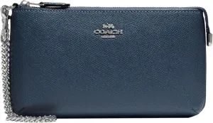 Coach Women's Crossgrain Leather Wristlet W Chain