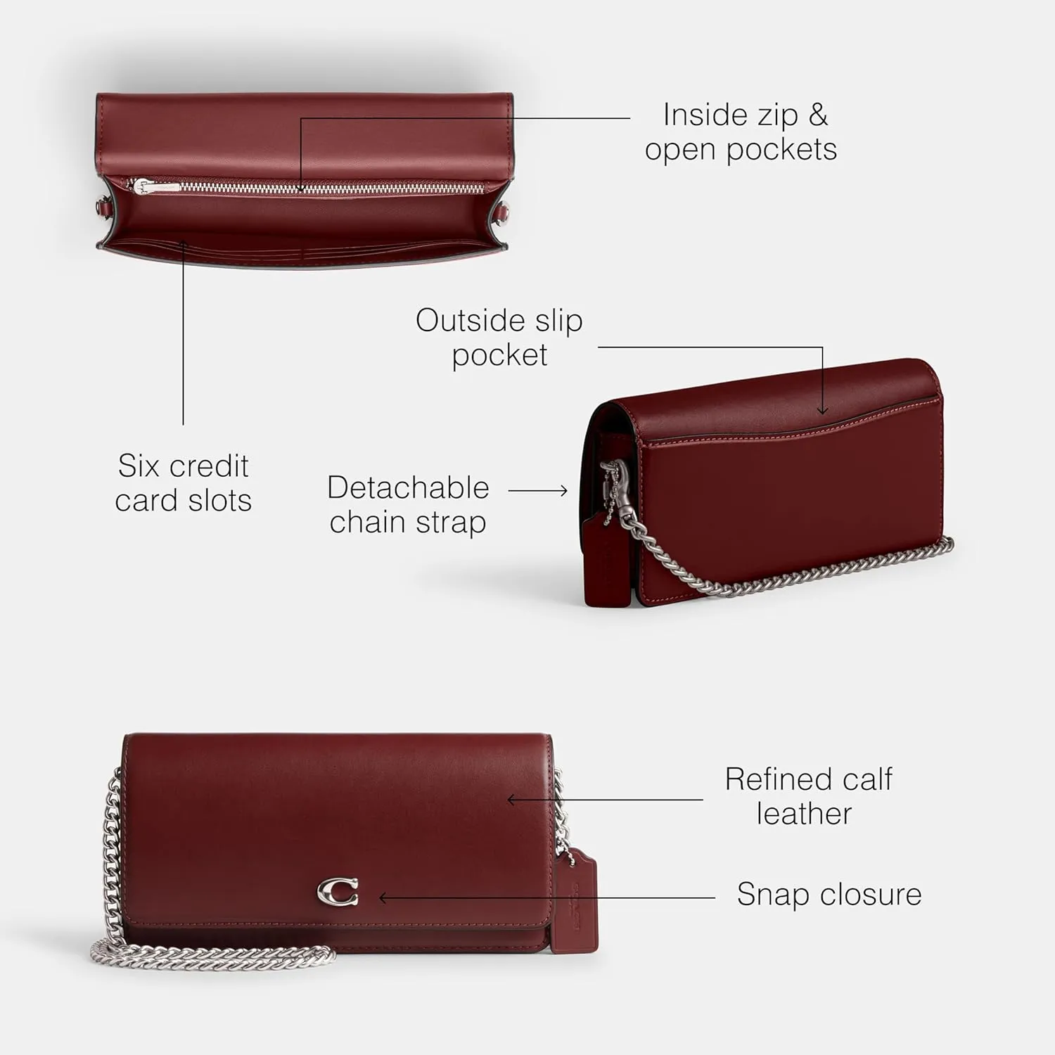 COACH Women's Evie Long Chain Accessory-Travel Wallet