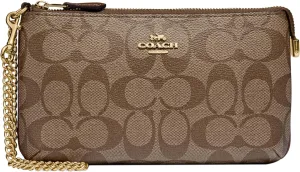 Coach Women's Signature Large Wristlet W Chain