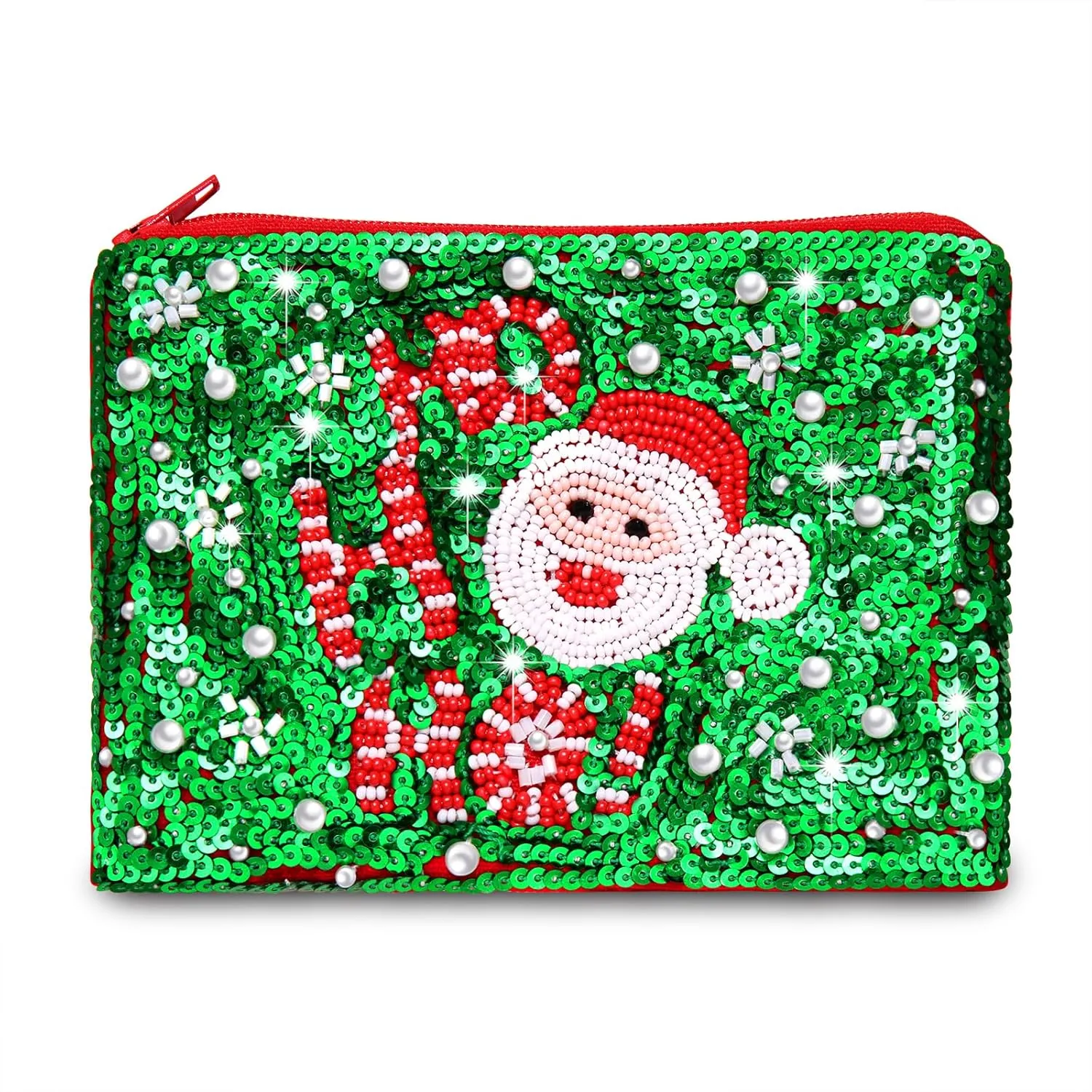 Coin Purse Beaded Coin Purse for Women Christmas Holiday Coin Pouch Small Change Purse Wallet for Her