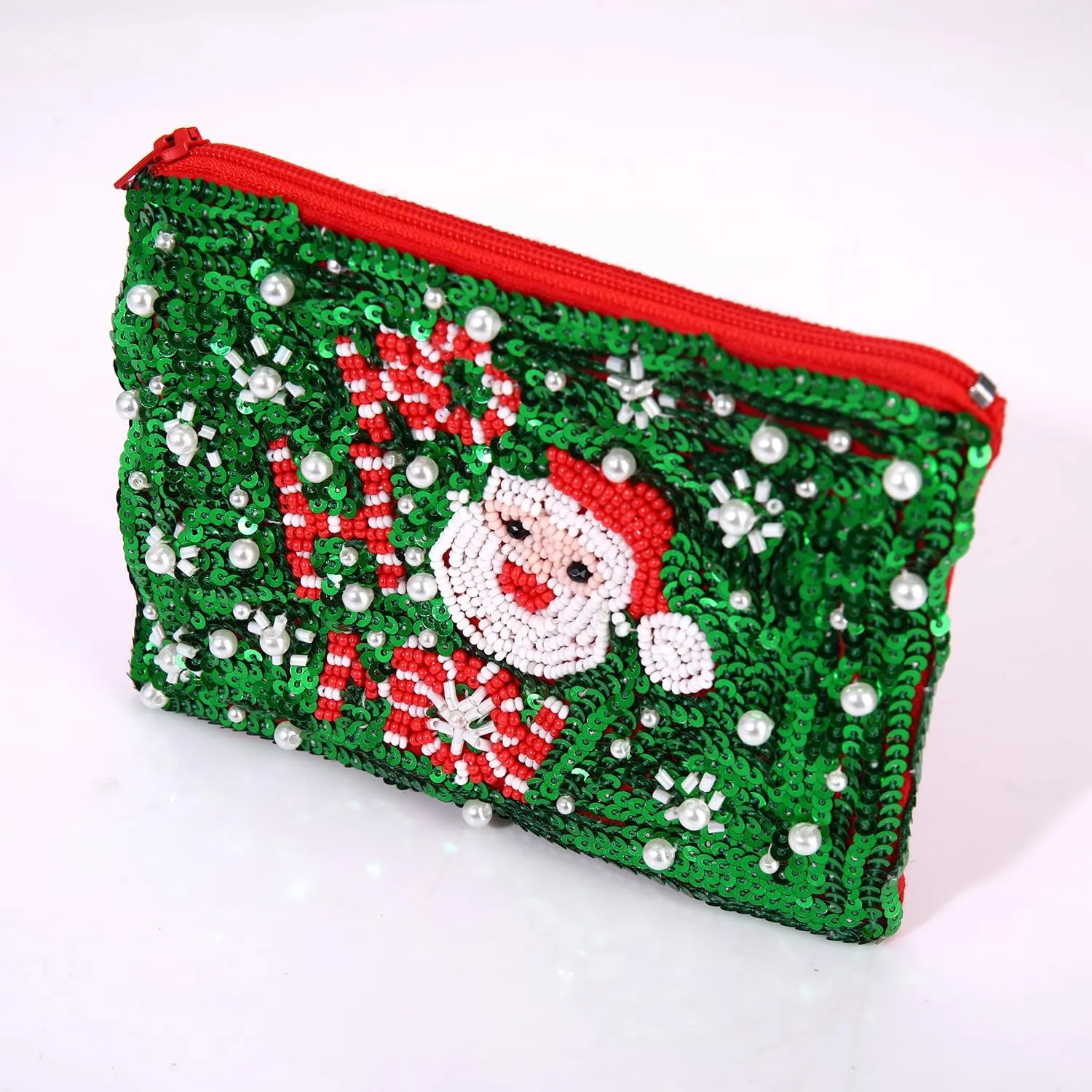 Coin Purse Beaded Coin Purse for Women Christmas Holiday Coin Pouch Small Change Purse Wallet for Her