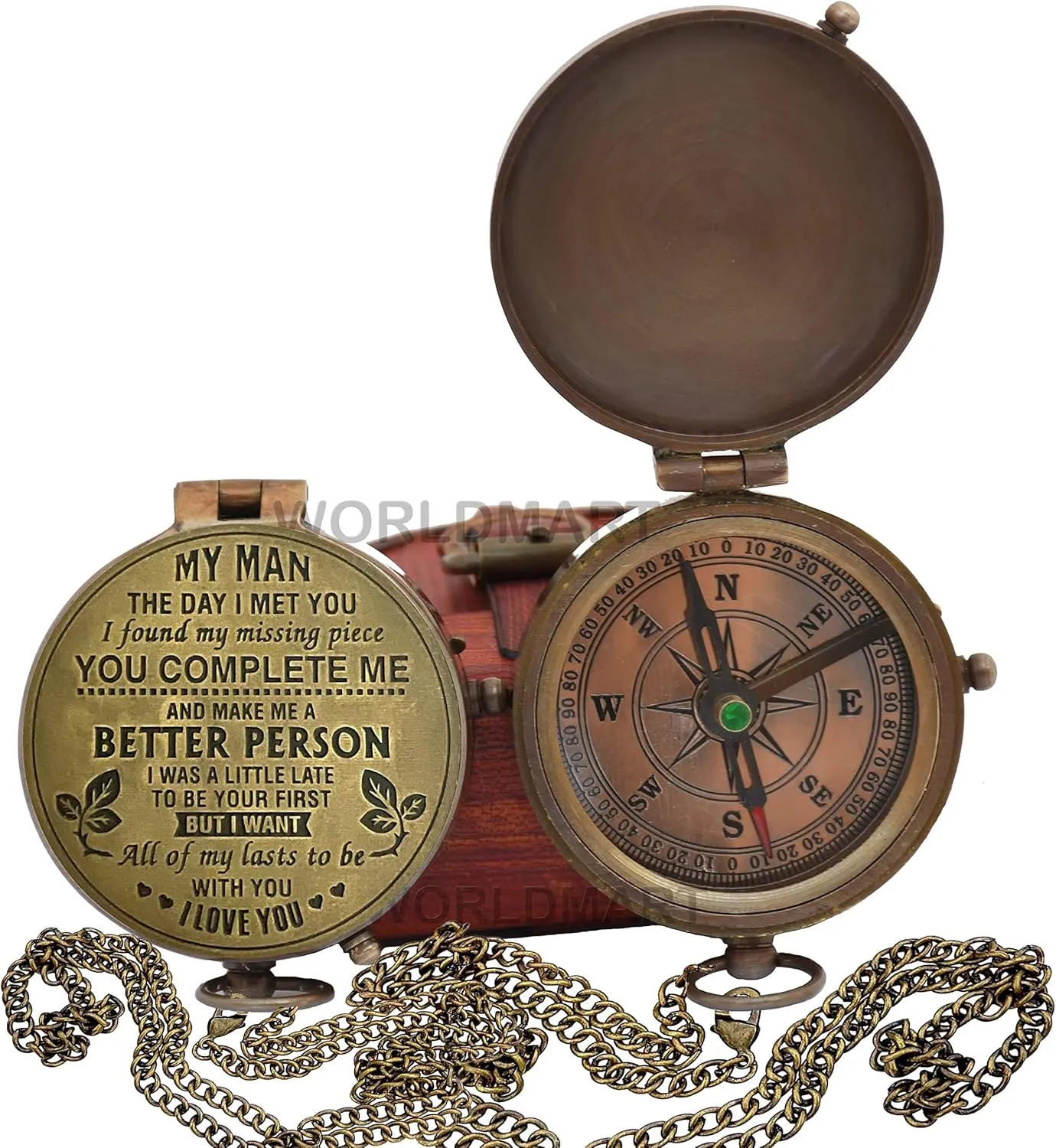 Compass for Husband, Anniversary, Long Distance Relationship - I Miss You Gift for Army Boyfriend