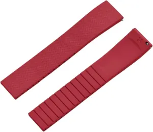 Compatible with CTS Fluororubber Watch Strap 18mm 19mm 20mm 22mm Quick Release Butterfly Buckle FKM Watch Bands Strap Compatible with Cut to Size(Red,22MM_NO Buckle)