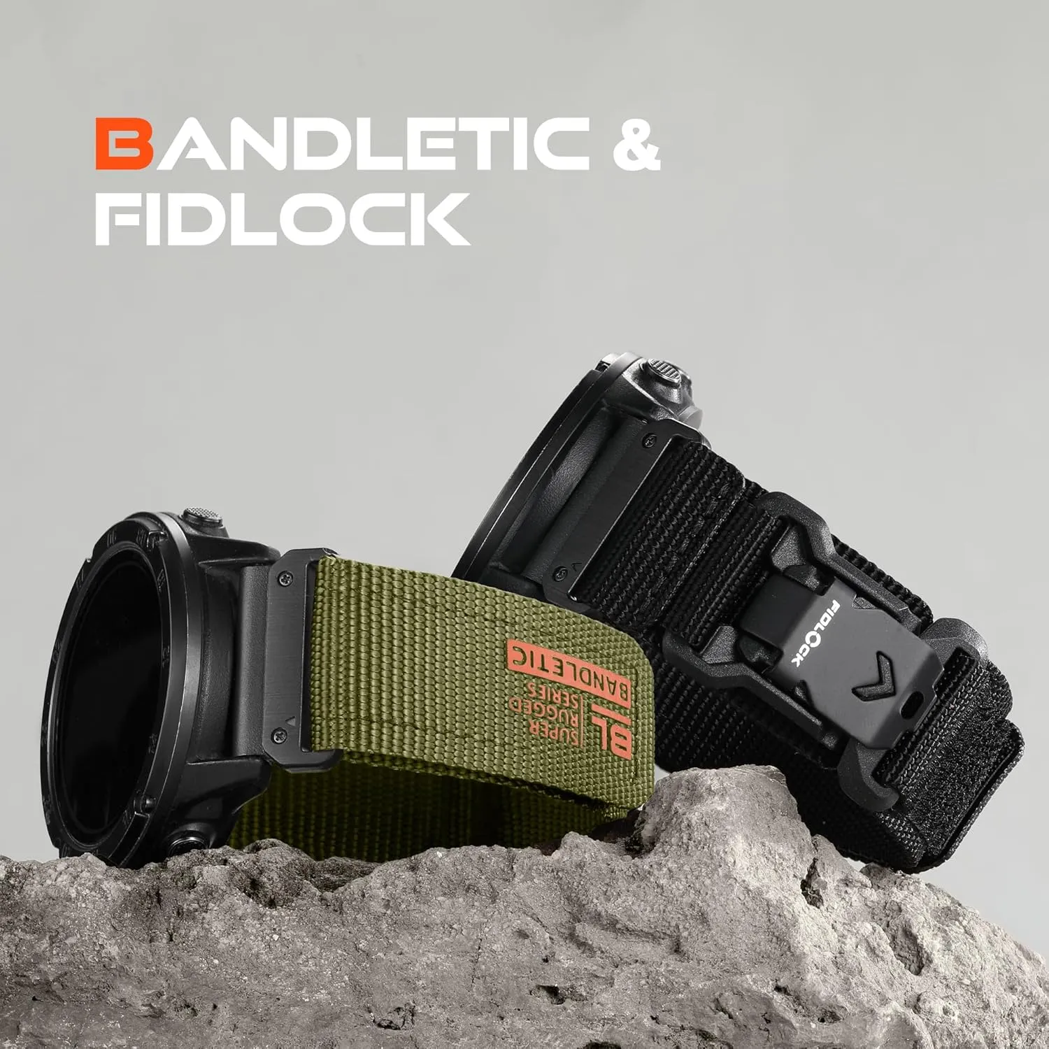 Compatible with Garmin Fenix 6X Pro Band - 26mm Quick Fit Rugged Strap with Magnetic Fidlock V-Buckle for Fenix 8 51mm/7X/7X Pro/6X/5X/5X Plus/3 HR/Tactix/Enduro/Instinct 2X/Quatix 3 6X 7X