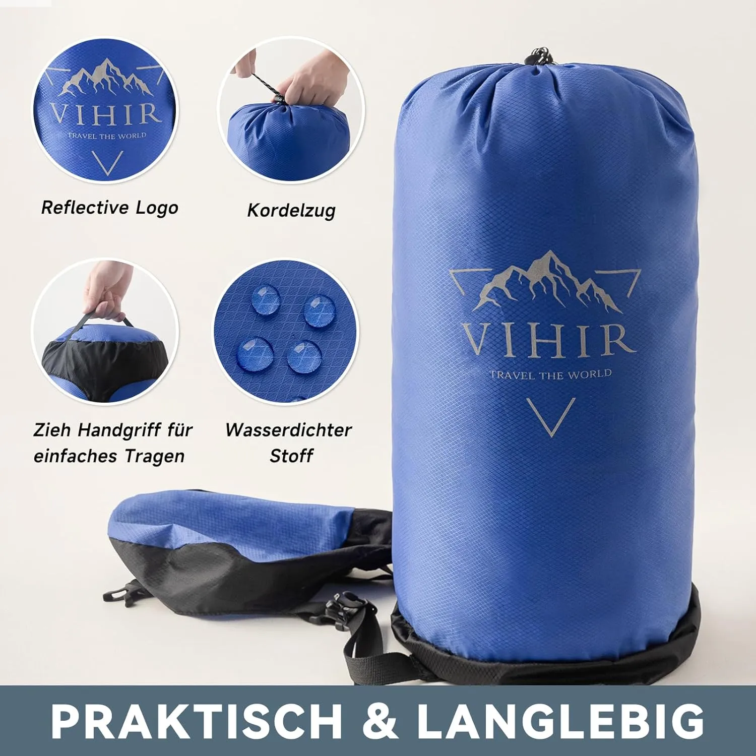 Compression Sack -Rainproof Design and Space Saving,Ultralight 10L/14L/20LSleeping Bag Stuff Sack for Hiking and Camping