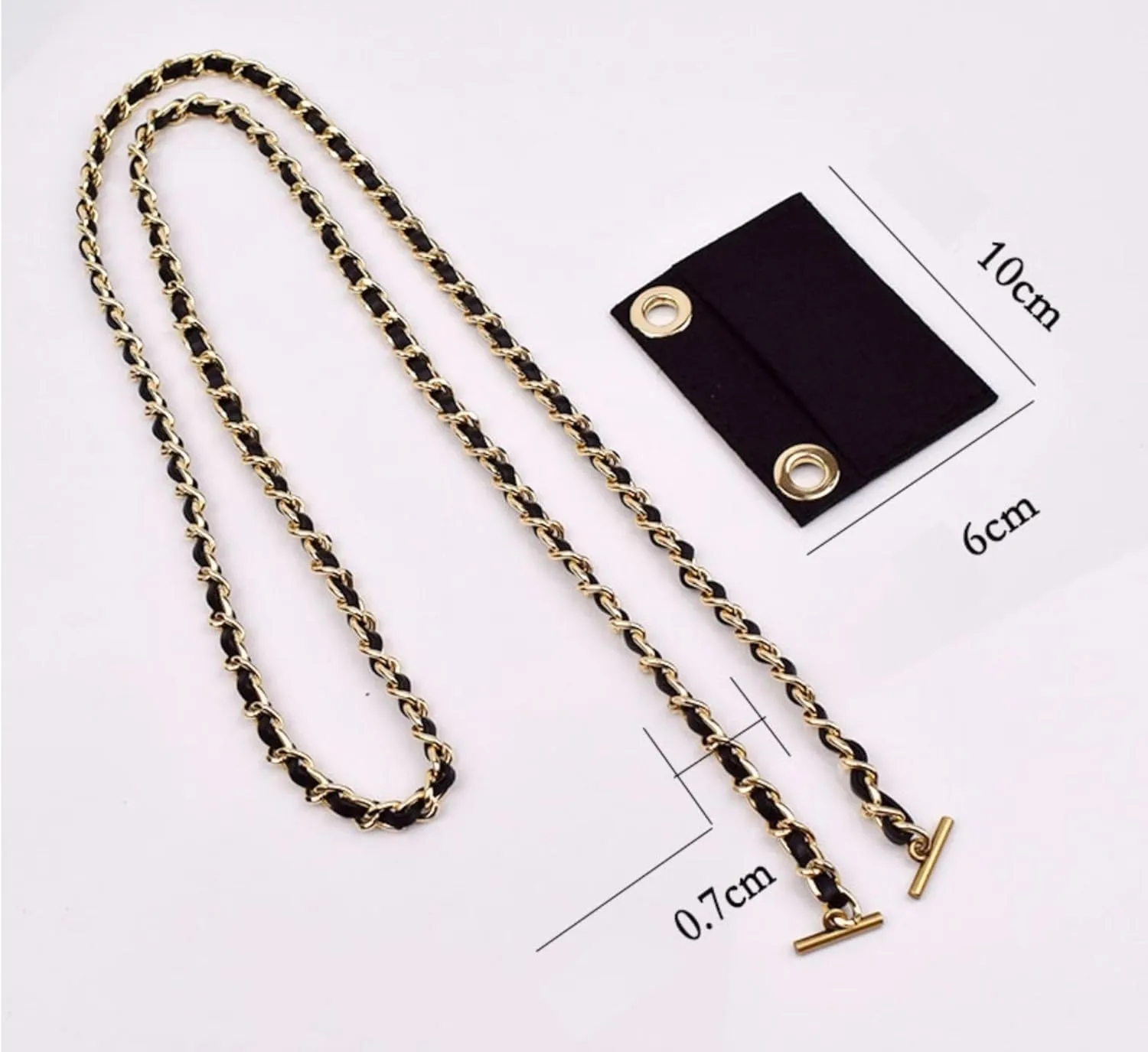 Conversion Kit (Insert Chain) for Chanel Card Holder Wallet On Chain, Silver Chain, 110cm.