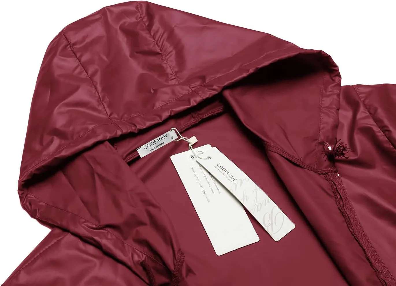 COOFANDY Mens Packable Rain Jacket Lightweight Waterproof Raincoat with Hood Outdoor Rain Gear Travel Hiking Cycling