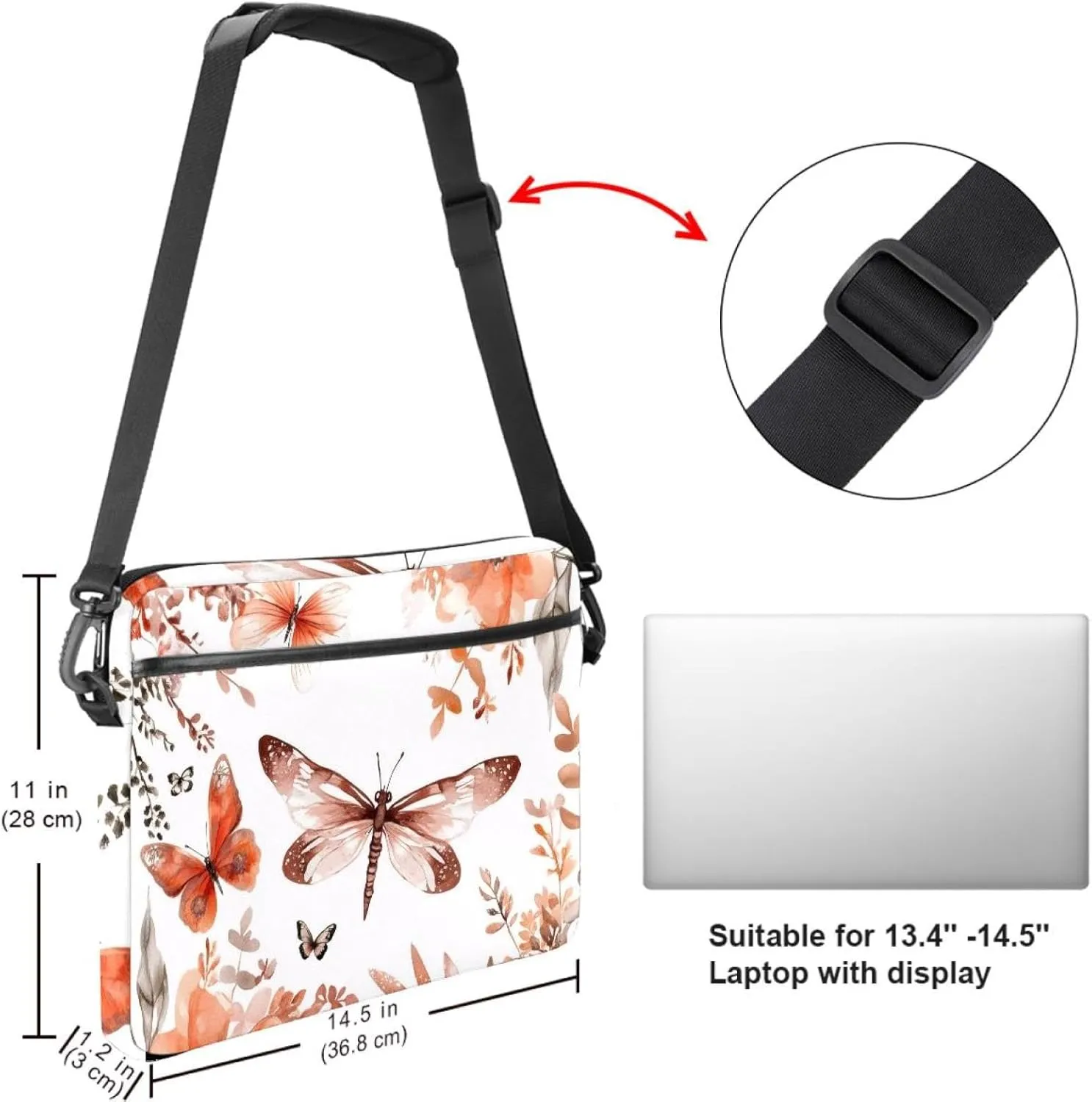 Cool Cats with Blue and Green Eyes Laptop Bag Case Computer Sleeve Shoulder Messenger Bag for Work School