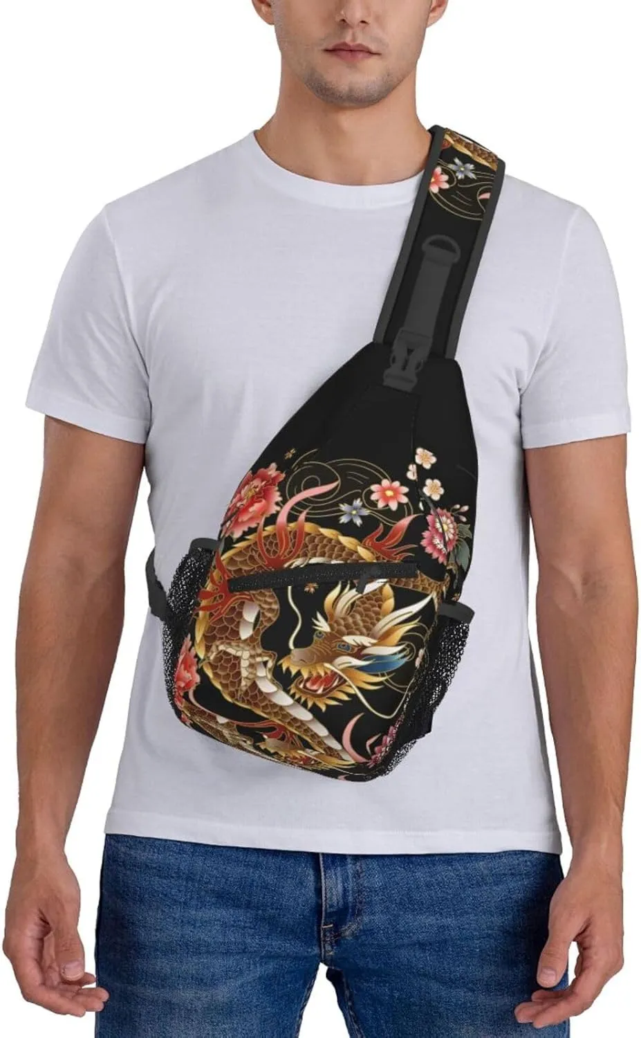 Cool Dragon Crossbody Sling Backpack Sling Bag Travel Hiking Chest Bag Dragon Daypack for Men Women