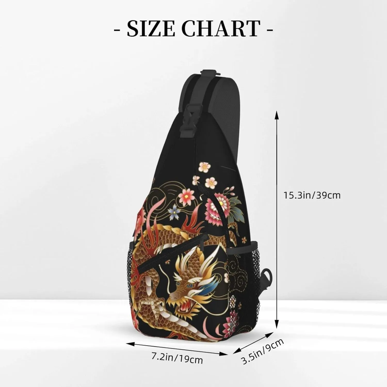 Cool Dragon Crossbody Sling Backpack Sling Bag Travel Hiking Chest Bag Dragon Daypack for Men Women