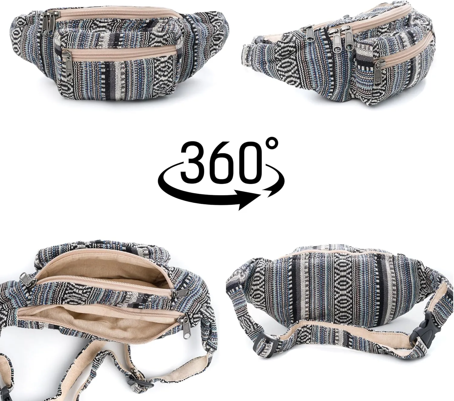 core hemp fanny pack (Boho Storm)
