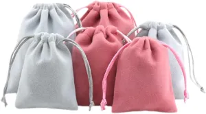 CORHAD Drawstring Jewelry Storage Bags 6 Pack Small Velvet Pouches for Jewelry Easy to Close Open and Carry
