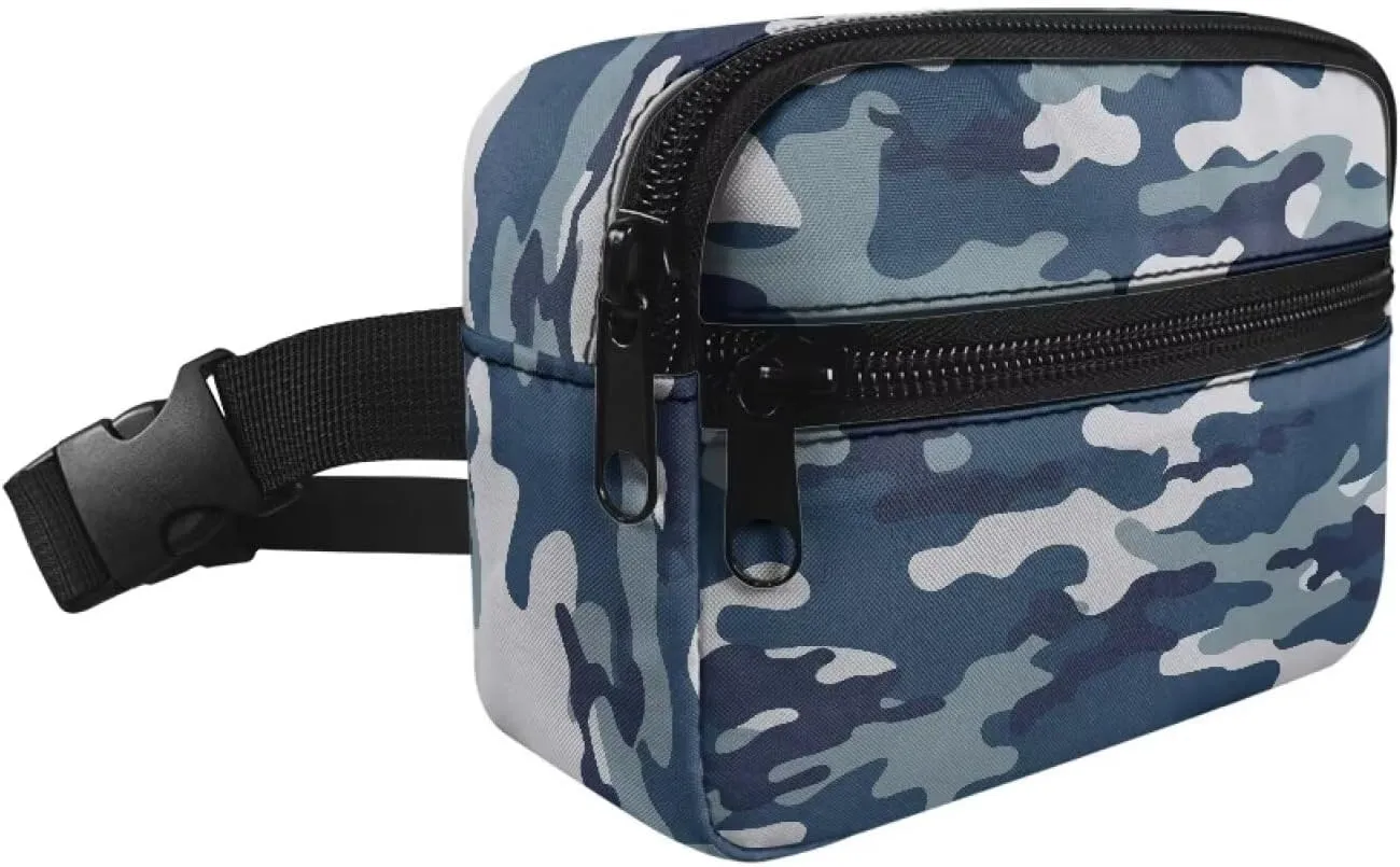 Cozeyat Blue Camo Kids Fanny Pack Boys Fanny Pack for Kids 4-6 6-9 Toddler Stuff Purse Pouch Boy 2-4 age 3-5 Children Waist Pack Kids Belt Bag Crossbody Sling Bad for Little Boys Hip Pack 6-8