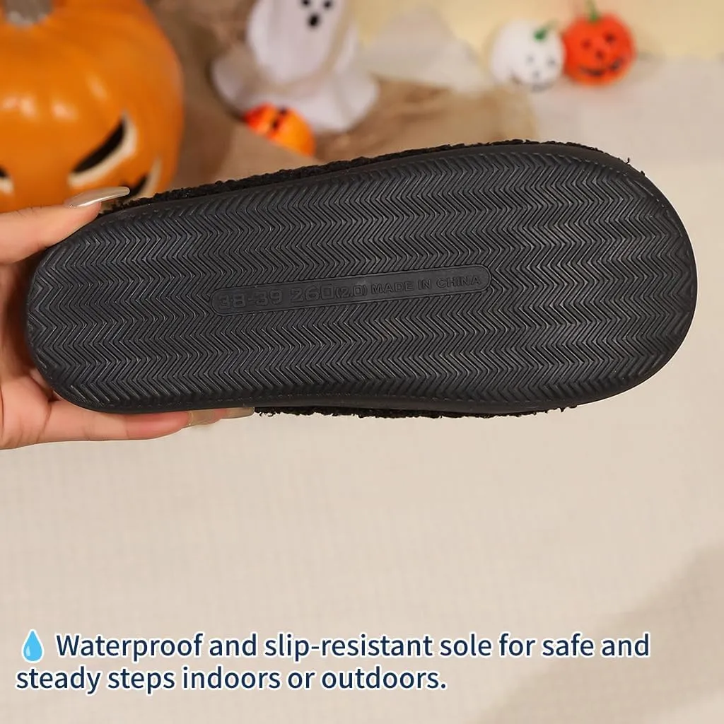 Cozy Furry Slippers for Women & Men, Bear Paw, Halloween, Christmas Designs, Warm Indoor Non-Slip Winter House Shoes