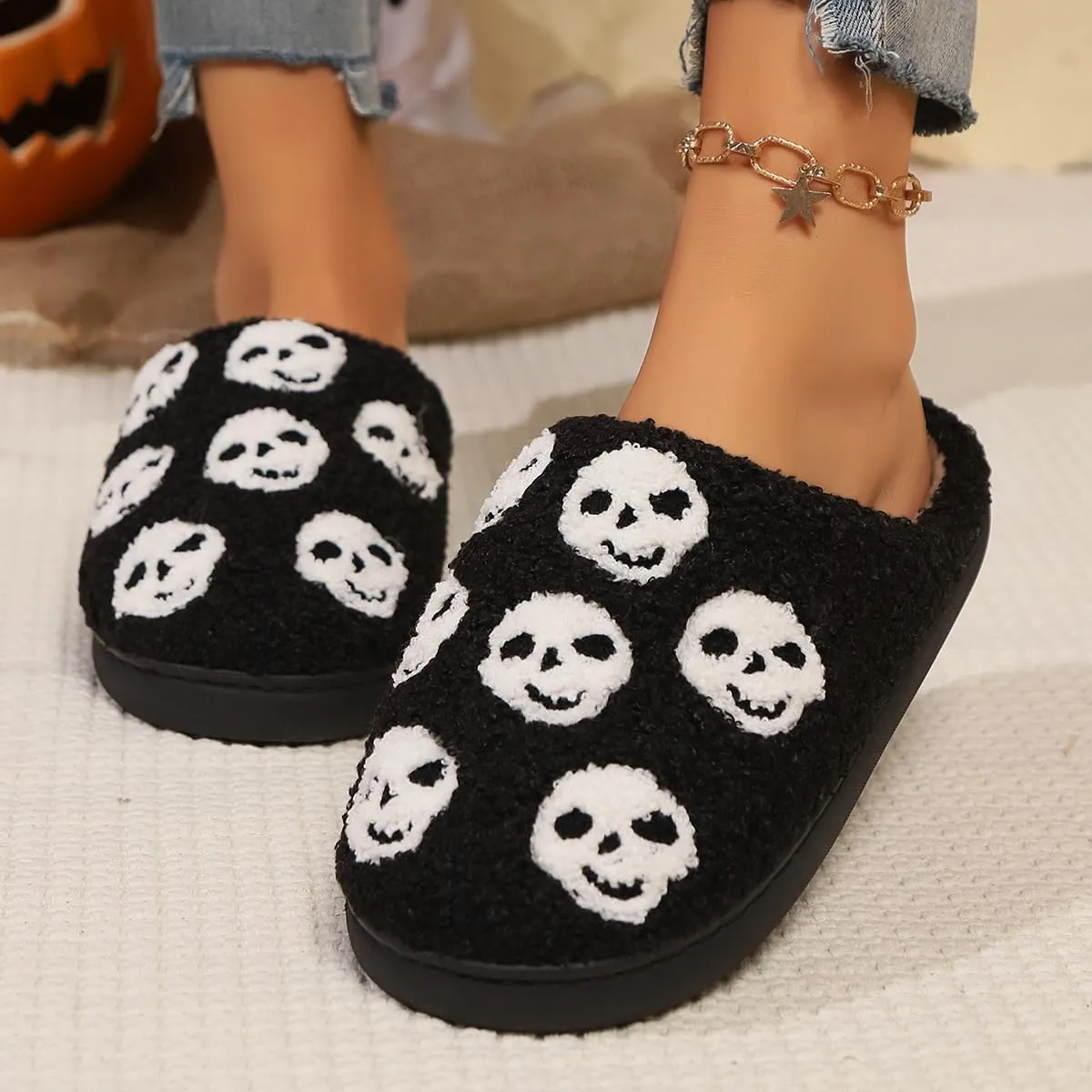Cozy Furry Slippers for Women & Men, Bear Paw, Halloween, Christmas Designs, Warm Indoor Non-Slip Winter House Shoes