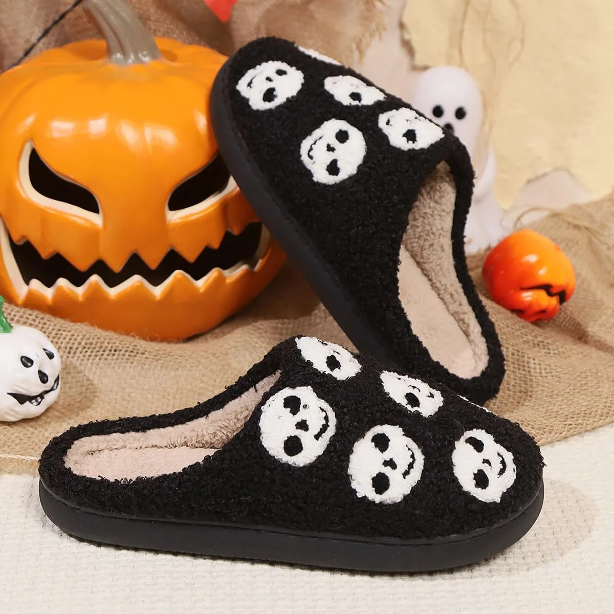 Cozy Furry Slippers for Women & Men, Bear Paw, Halloween, Christmas Designs, Warm Indoor Non-Slip Winter House Shoes