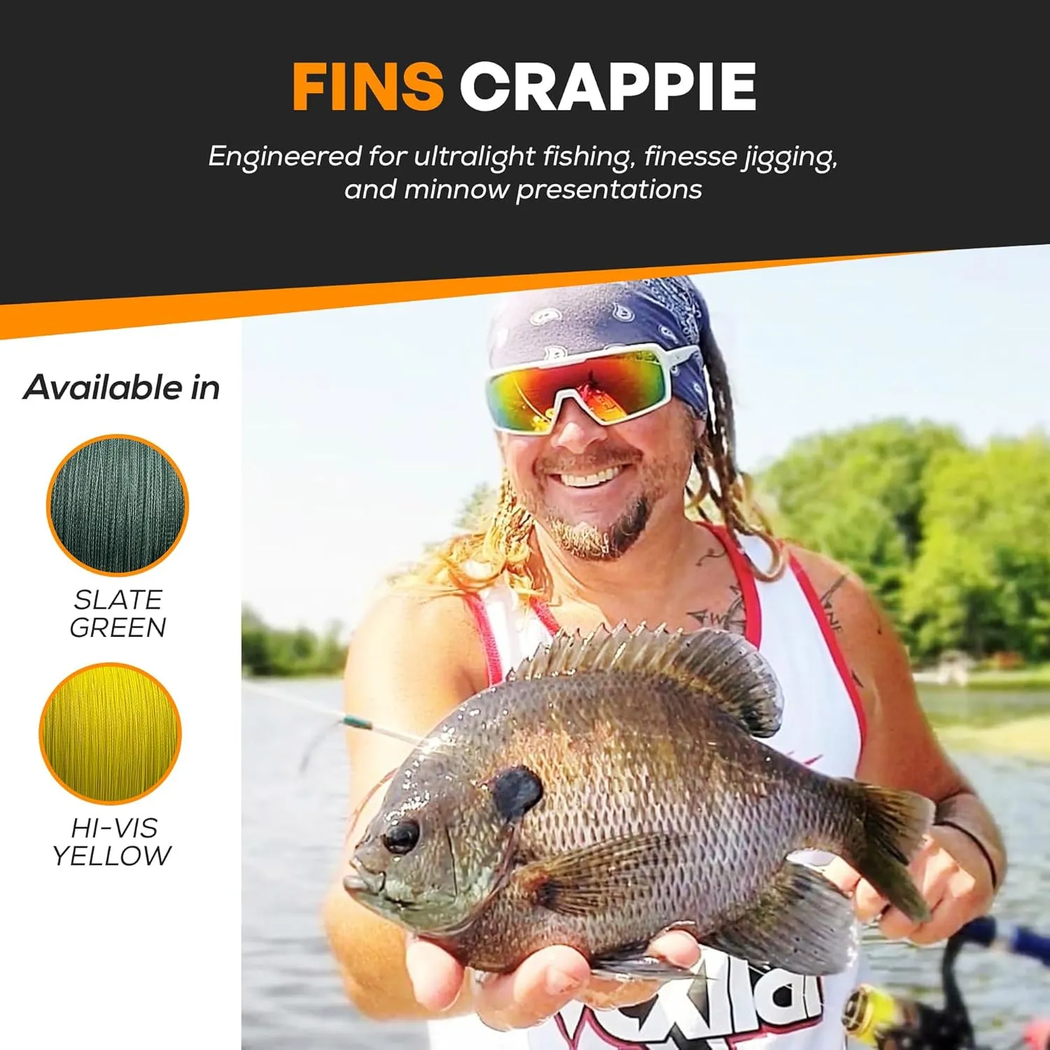 Crappie Braid - Ultra-Strong, Thin Diameter Braided Fishing Line Reels for Crappie, Perch & Sunfish