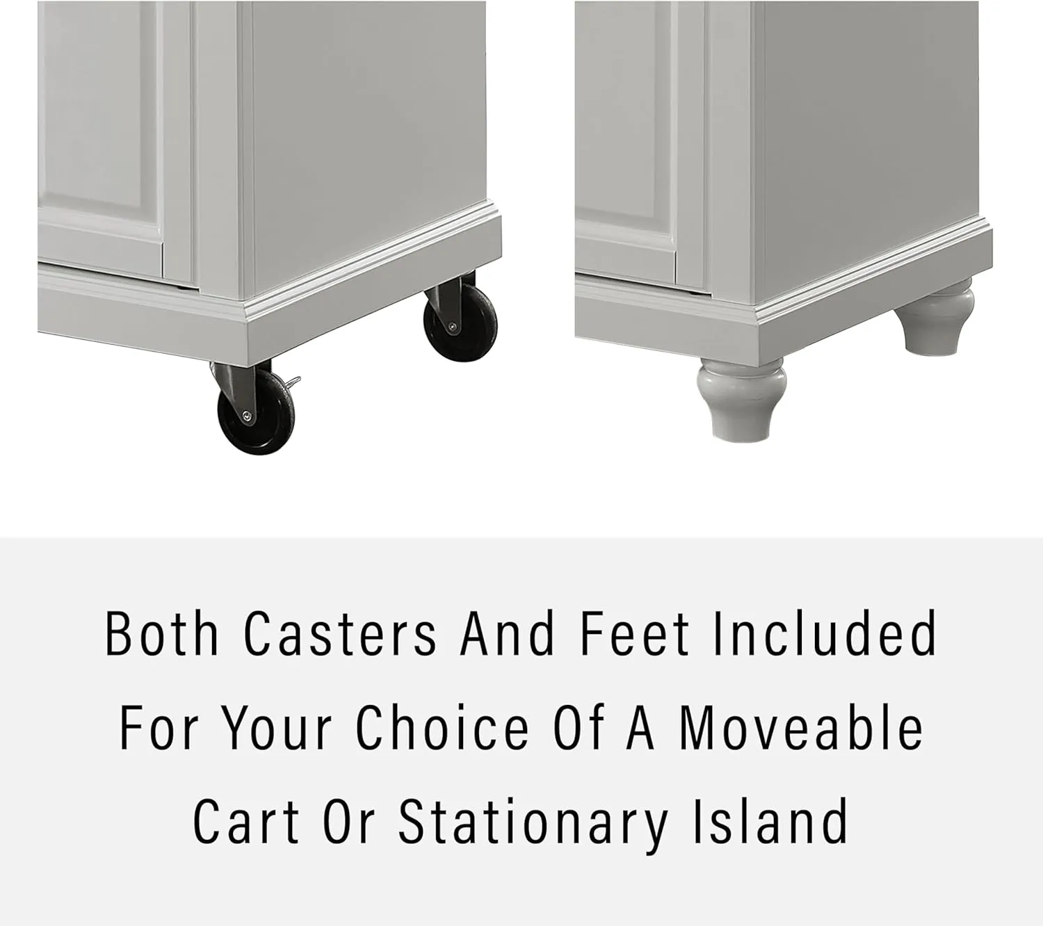 Crosley Furniture Cambridge Stainless Steel Top Rolling Kitchen Island Storage Cart, Spice Rack, White