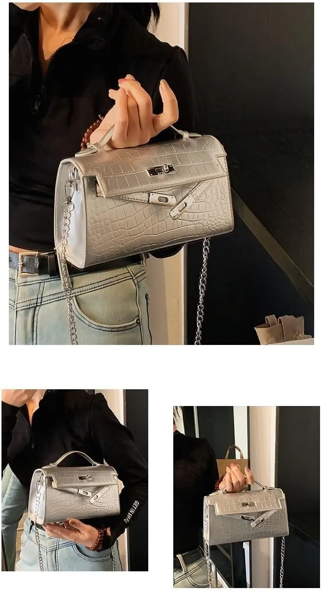 cross-body bag Crocodile Print Crossbody Bag(Silver)