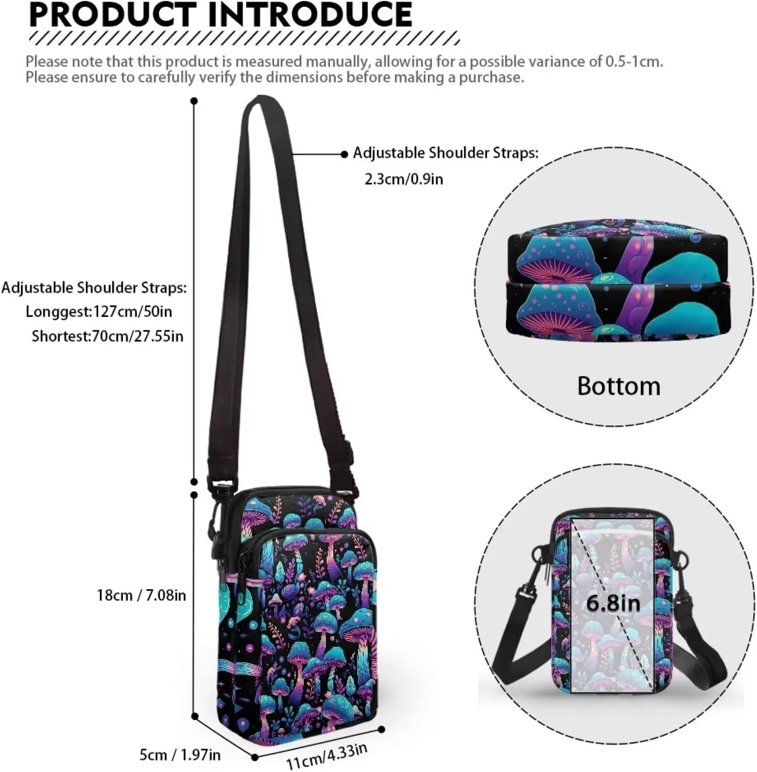 Crossbody Bag Crossbody Purses for Women Shoulder Bags with Strap Casual Polyester Shoulder Bag