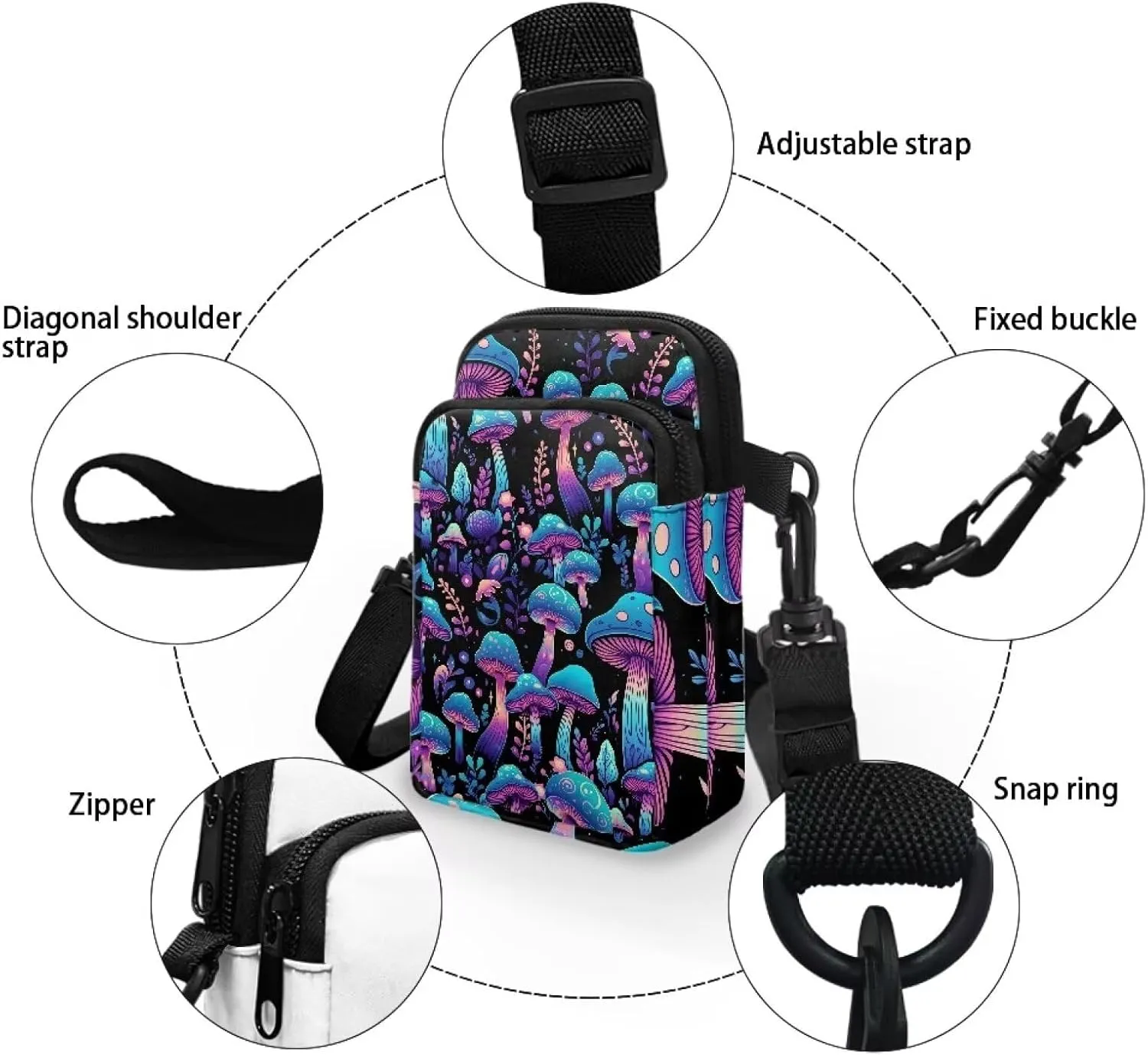 Crossbody Bag Crossbody Purses for Women Shoulder Bags with Strap Casual Polyester Shoulder Bag