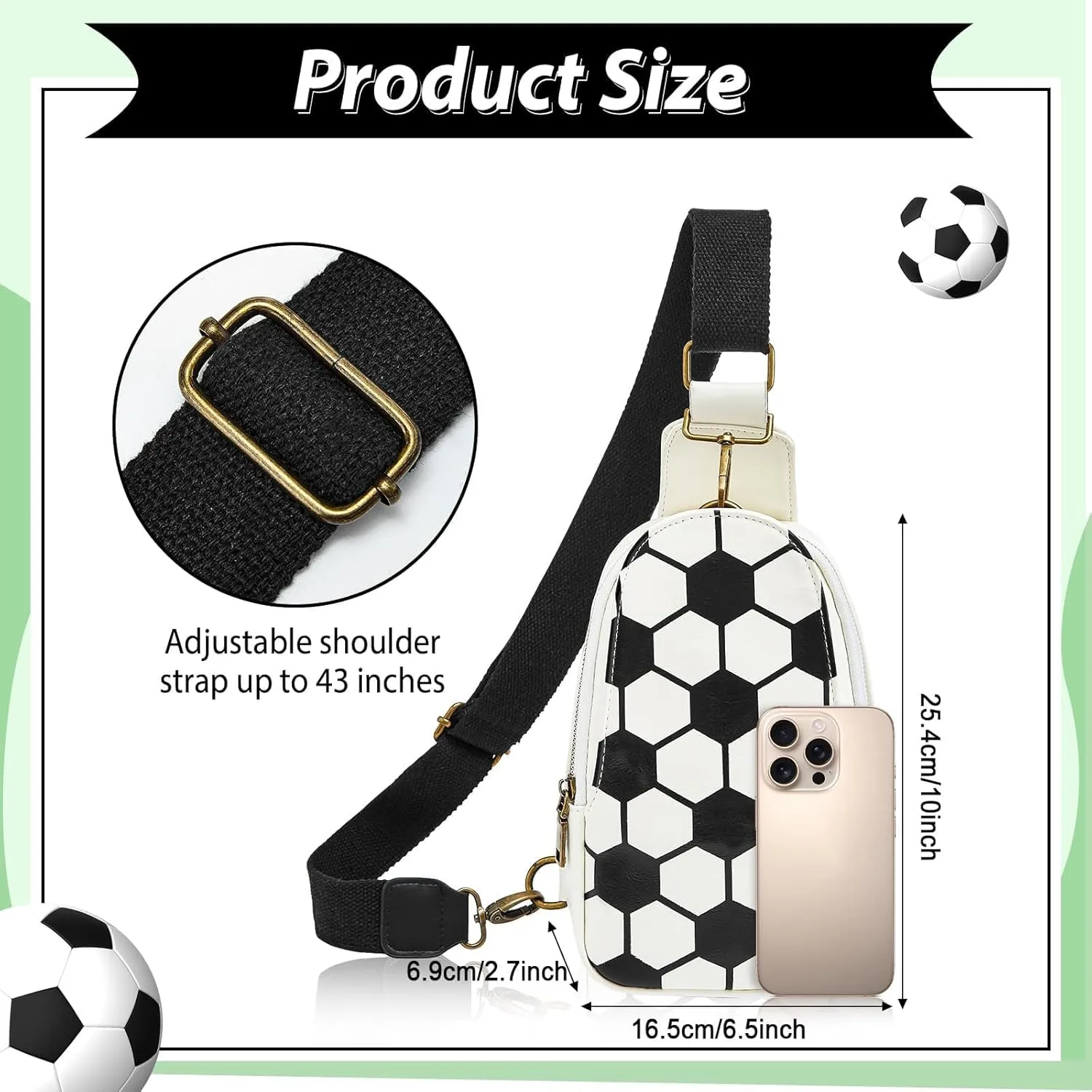 Crossbody Bag for Women Coin Purse PU Leather Wide Guitar Strap Party Bags Game Essentials Must Haves for Men Girls Adult