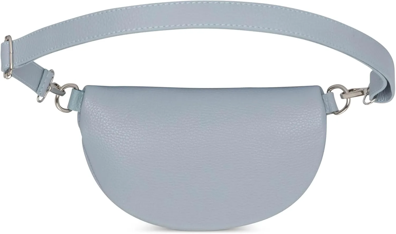 Crossbody Bag - Genuine Leather - Fanny Pack - Shoulder Sling Bag - Made in Italy, Sold in U.S. by Idalia (Icy Blue, Large)