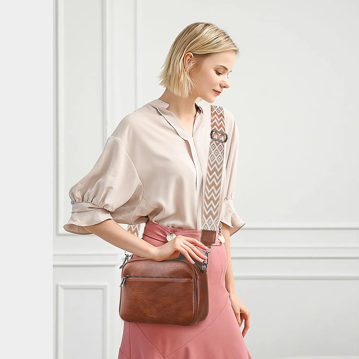 Crossbody Bags for Women Shoulder Bag Multifunctional Handbags with Compartments Small Purse with Wide Strap