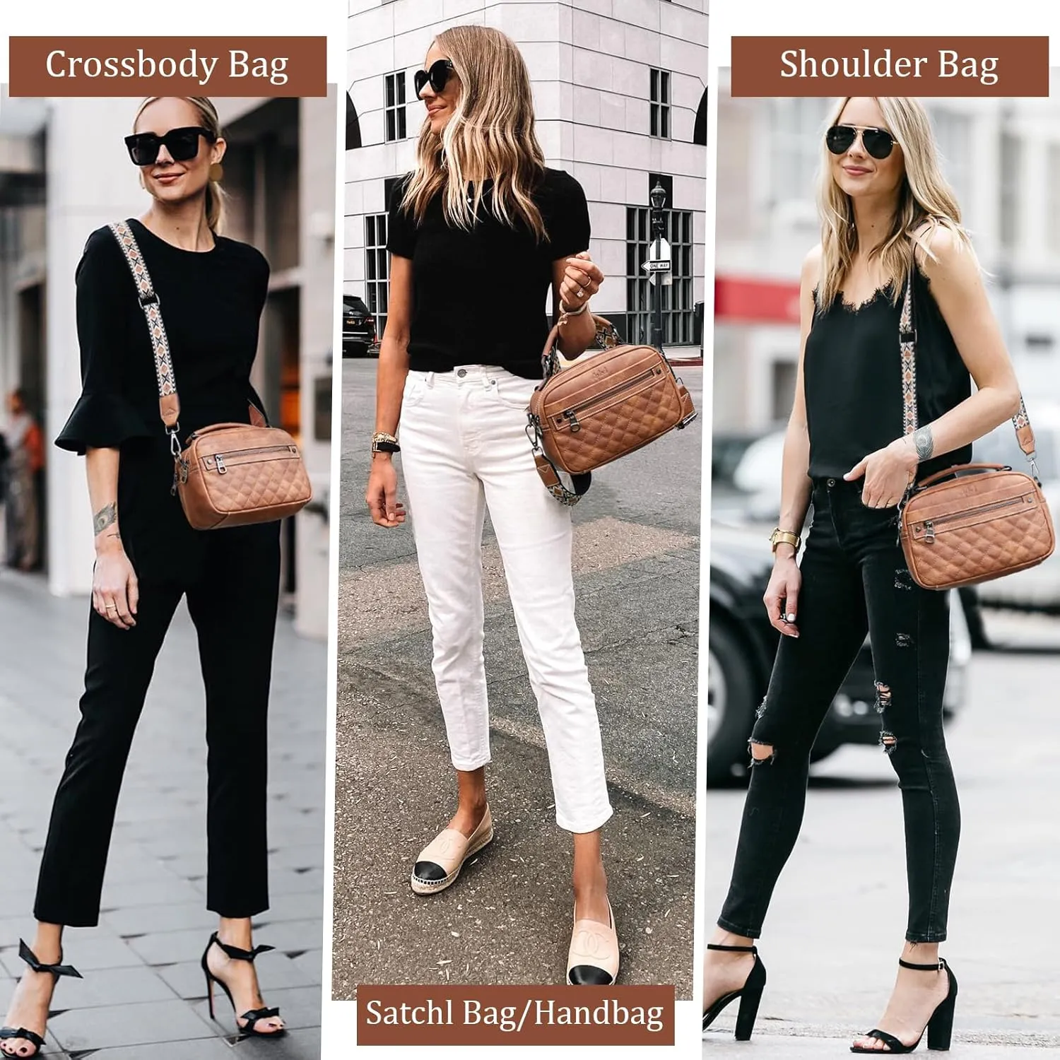 Crossbody Bags for Women Vegan Leather Shoulder Handbags Small Cross Body Purses for Women Trendy with Wide Strap