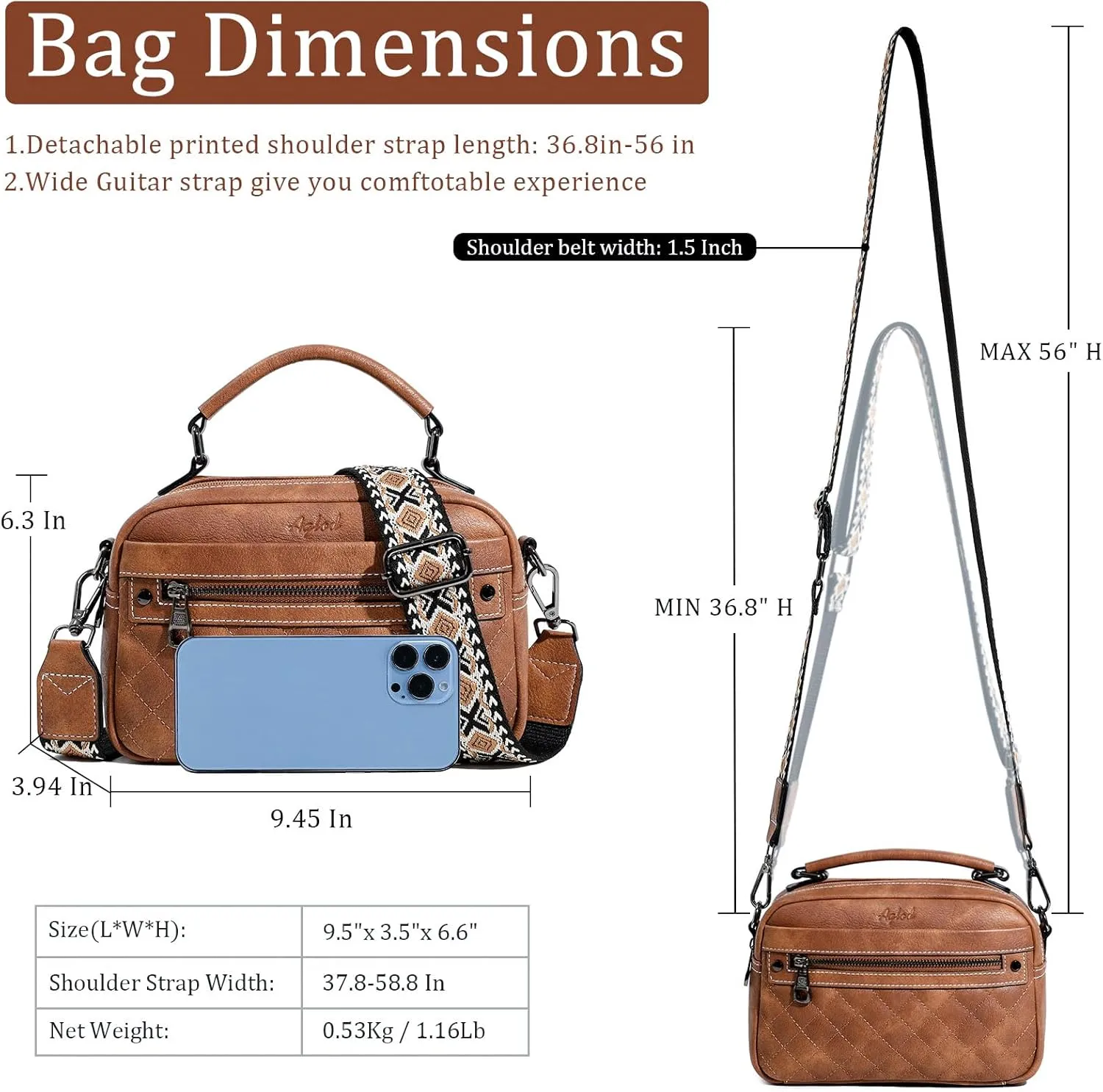Crossbody Bags for Women Vegan Leather Shoulder Handbags Small Cross Body Purses for Women Trendy with Wide Strap