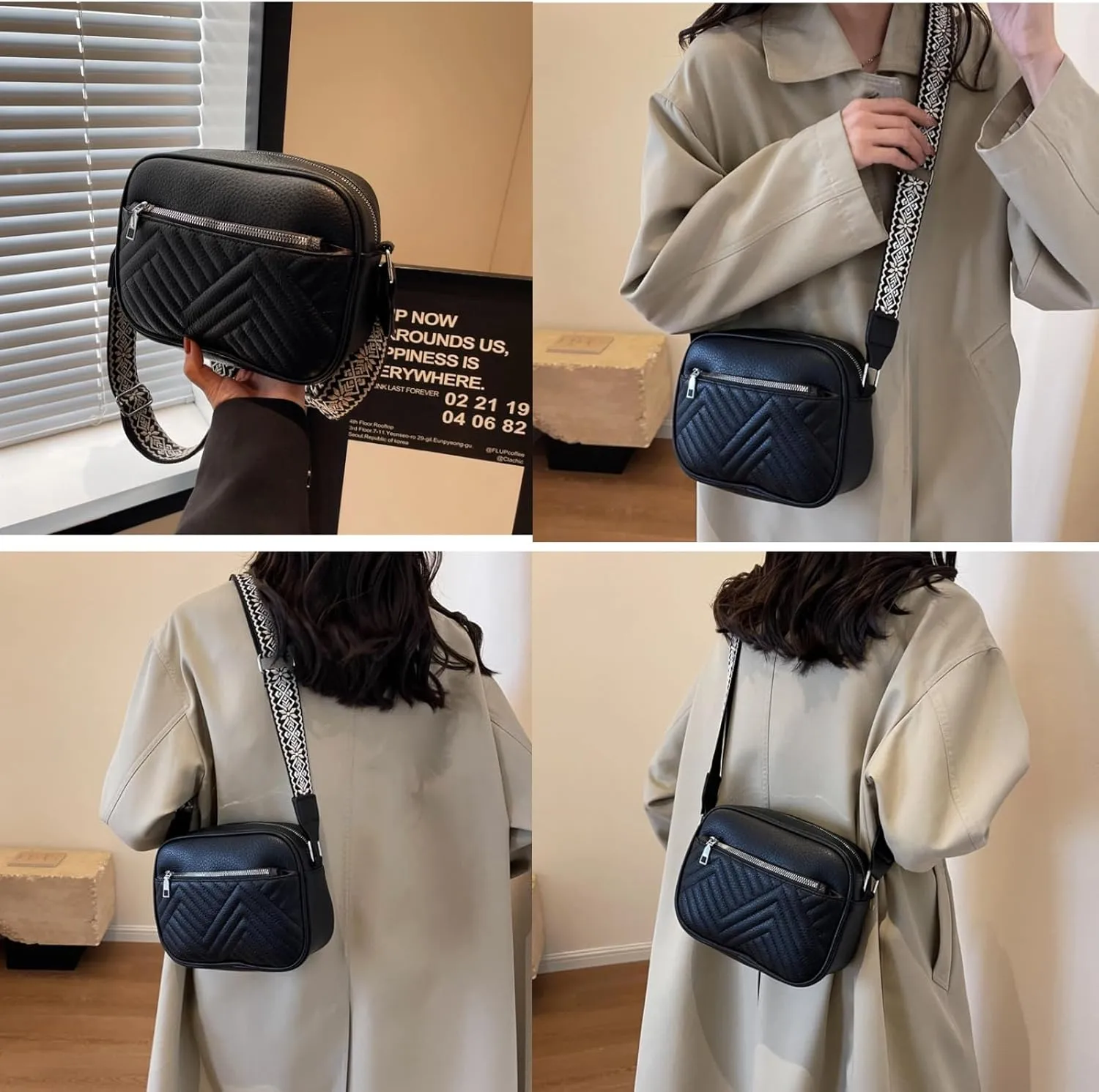 Crossbody Bags For Women with Wide Adjustable Strap Shoulder Bag Cross Body Bag PU Leather Trendy Purse Small Handbags