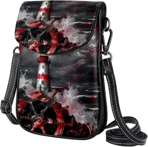Crossbody Bags for Women,Crossbody Bag Men,Small Sling Bag,Rudder and Lighthouse,Crossbody Purse