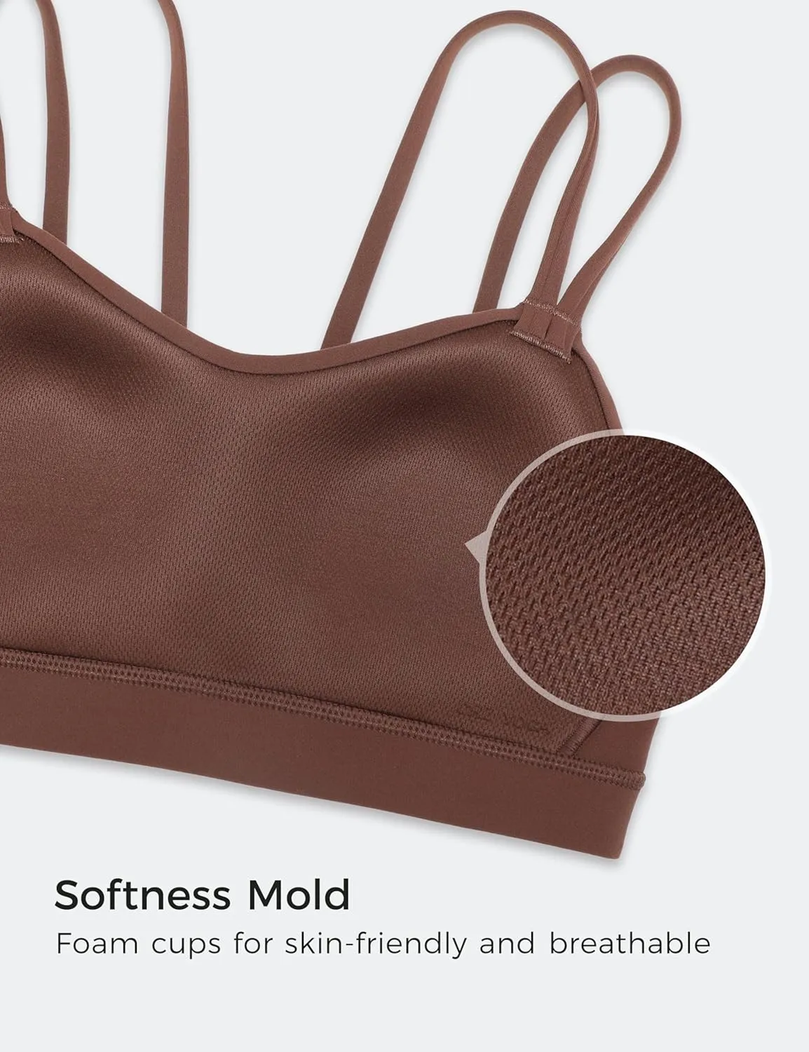 CRZ YOGA Softness Mold Butterluxe V Neck Sports Bras for Women - Workout Top Double Spaghetti Straps Wireless Yoga Clothes