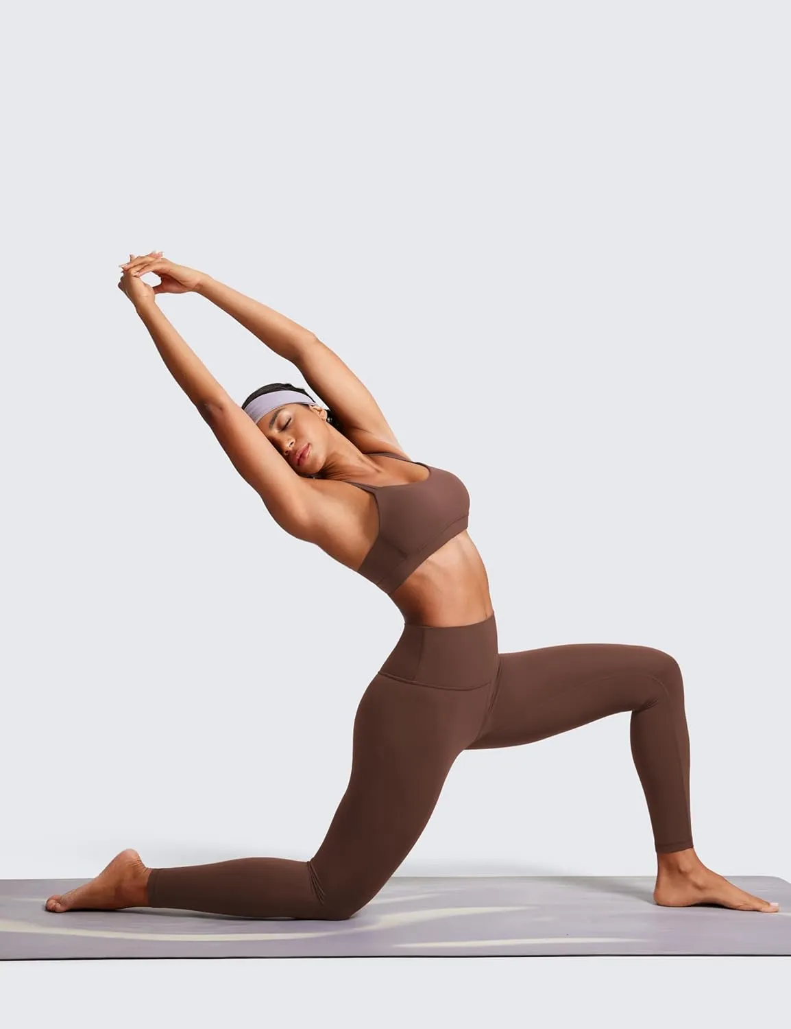 CRZ YOGA Softness Mold Butterluxe V Neck Sports Bras for Women - Workout Top Double Spaghetti Straps Wireless Yoga Clothes