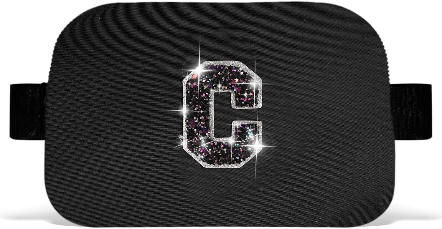 Customized Gifts for Mom Daughter Sister Her,Birthday Gift for Mom,Mom Gifts from Daughter,Mother in Law Gifts,Mama Gift Idea,Crossbody Bag Belt Bag | Black,Initial C